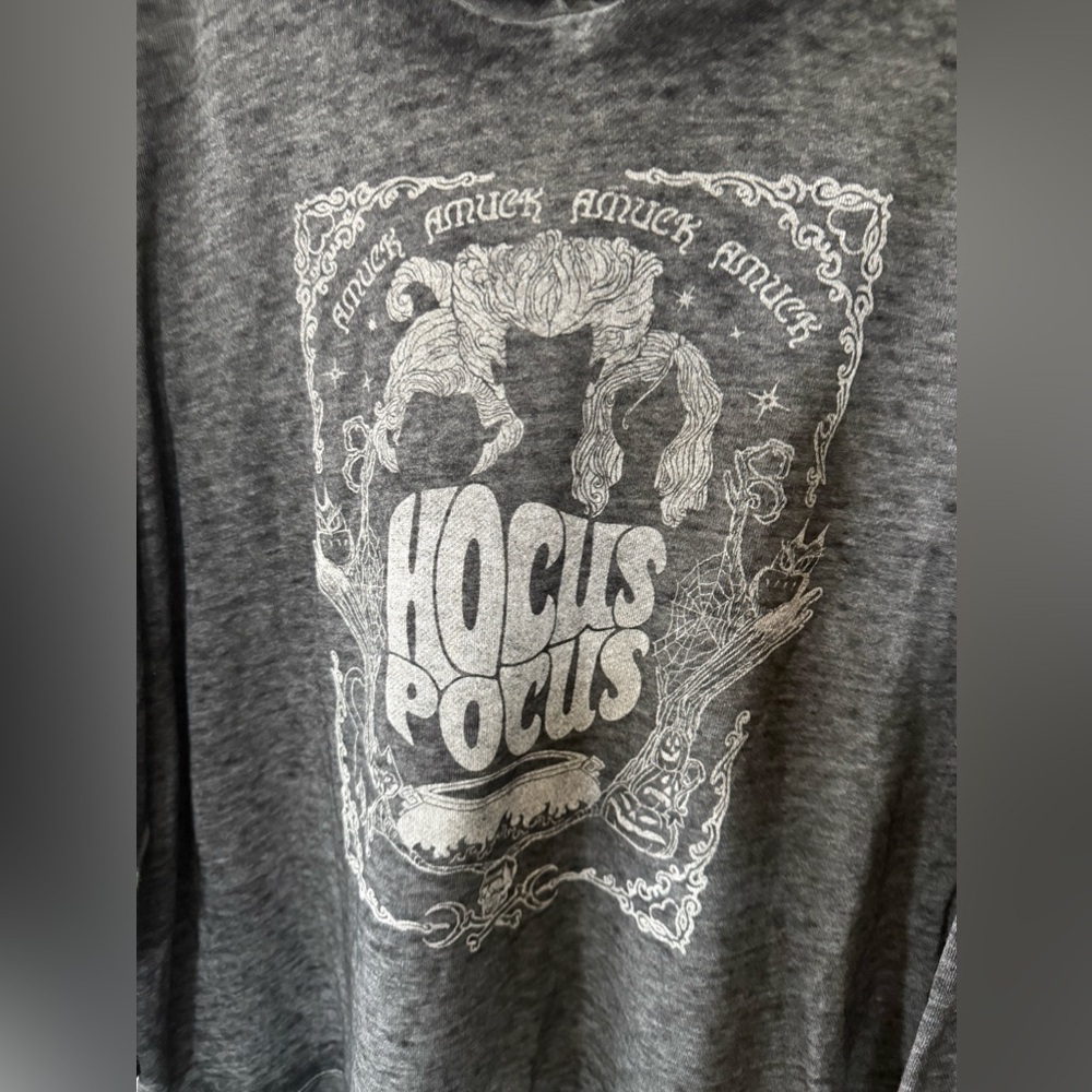 Disney Hocus Pocus|Gray wash lightweight sweatshirt in boho graphic•••plus size - Picture 6 of 11